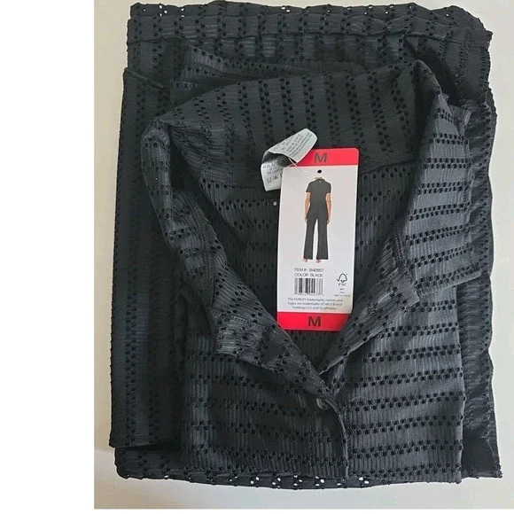 Hurley Women's 2 Piece Crochet Cover Up Set Shirt & Pants Swim Beach Outfit M NW - Picture 11 of 11